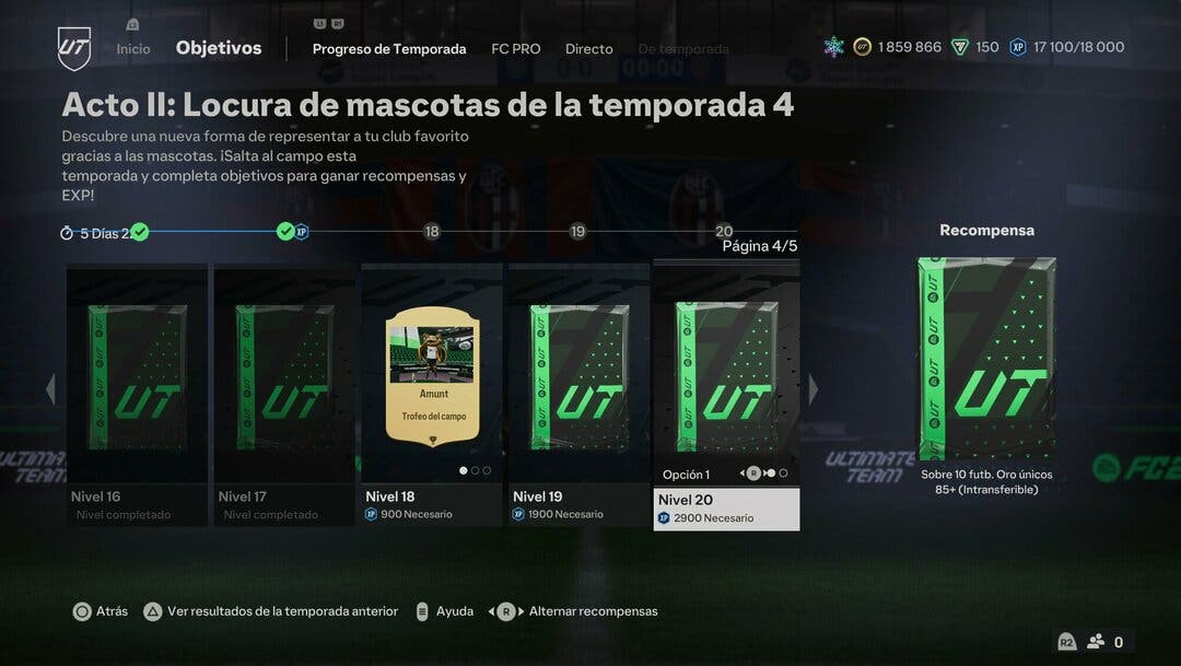 EA Sports FC 24 Sobre de 10x85 o de 4x87 Qué recompensa elijo en el