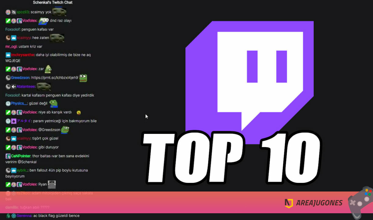 Who has the most active chat on Twitch?  It's the top 10 in the world