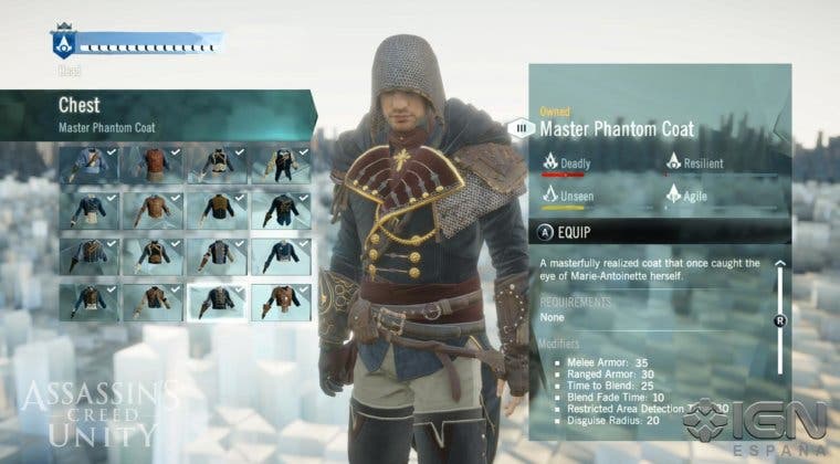 Imagen de Echa un vistazo a la personalización de Assassin's Creed: Unity