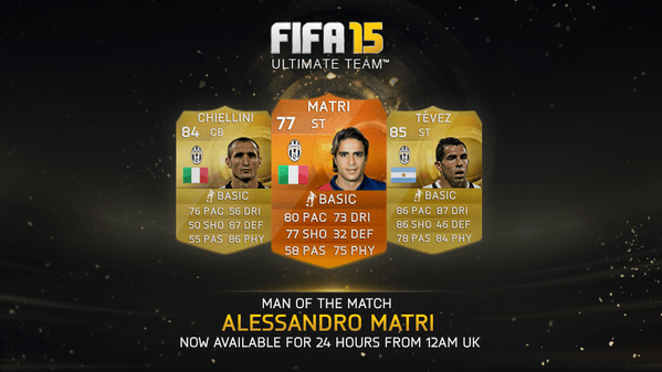 Imagen de Alessandro Matri, nuevo MOTM para FIFA 15 Ultimate Team