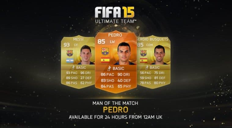 Imagen de Pedro, jugador del Barcelona, nuevo MOTM en FIFA 15 Ultimate Team