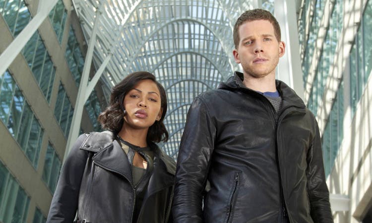 MINORITY REPORT: Pictured L-R: Meagan Good as Detective Vega and Stark Sands as Dash. ©2015 FOX Broadcasting Co. CR: Bruce Macaulay/FOX