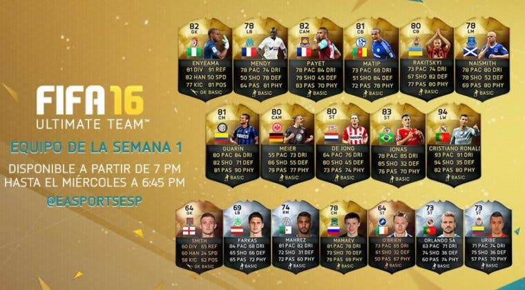 Imagen de Primer Equipo de la semana de FIFA 16 Ultimate Team