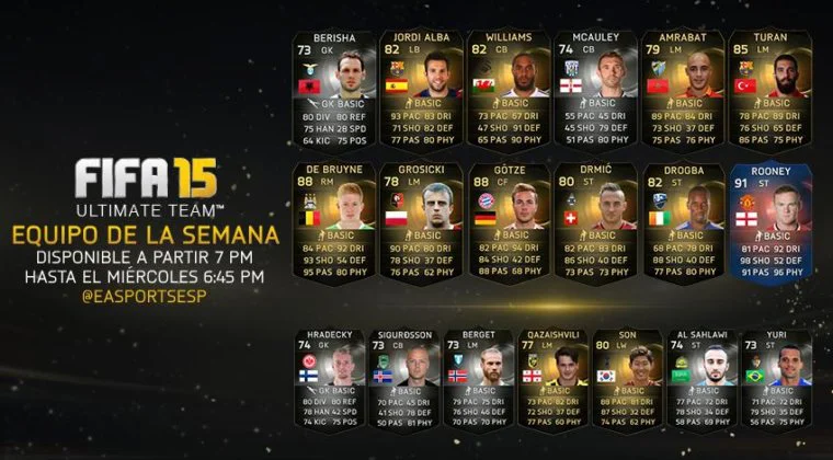 Imagen de Equipo de la Semana FIFA 15 Ultimate Team (9 septiembre – 16 septiembre)