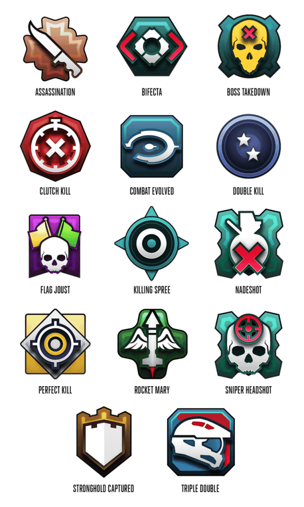 Ejemplo de medallas que estarán presentes en Halo 5: Guardians.