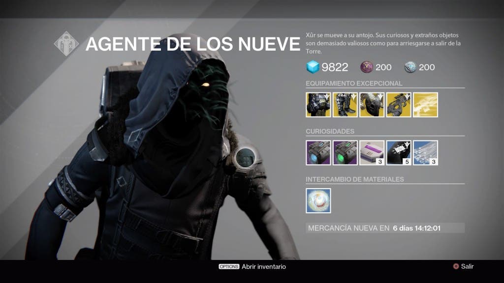 Destiny Xur 251215