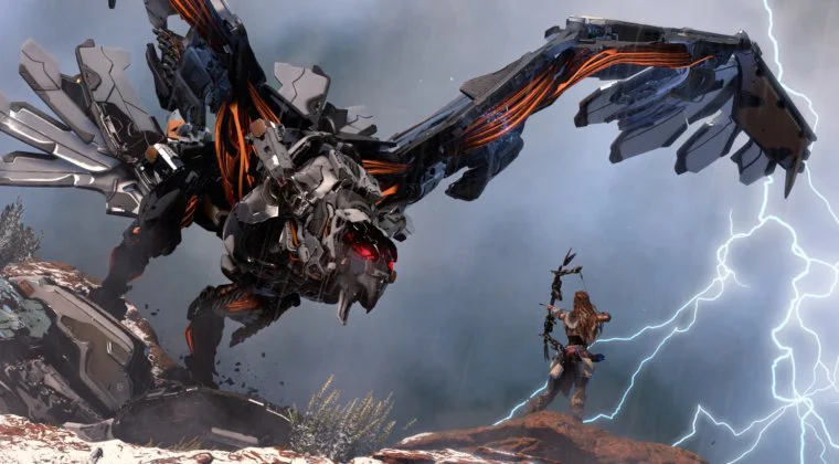 Imagen de Horizon Zero Dawn nos presenta al Avempestad y al Bégimo