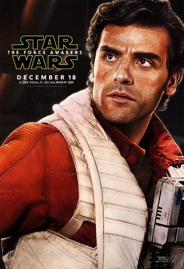 Poe Dameron en el póster de Star Wars El Despertar la Fuerza