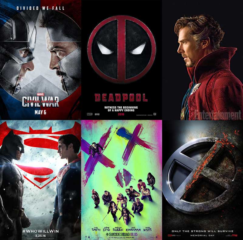 2016 superhero movies posters