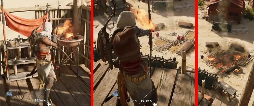 ACOrigins Alpha distraccion flecha incendiaria