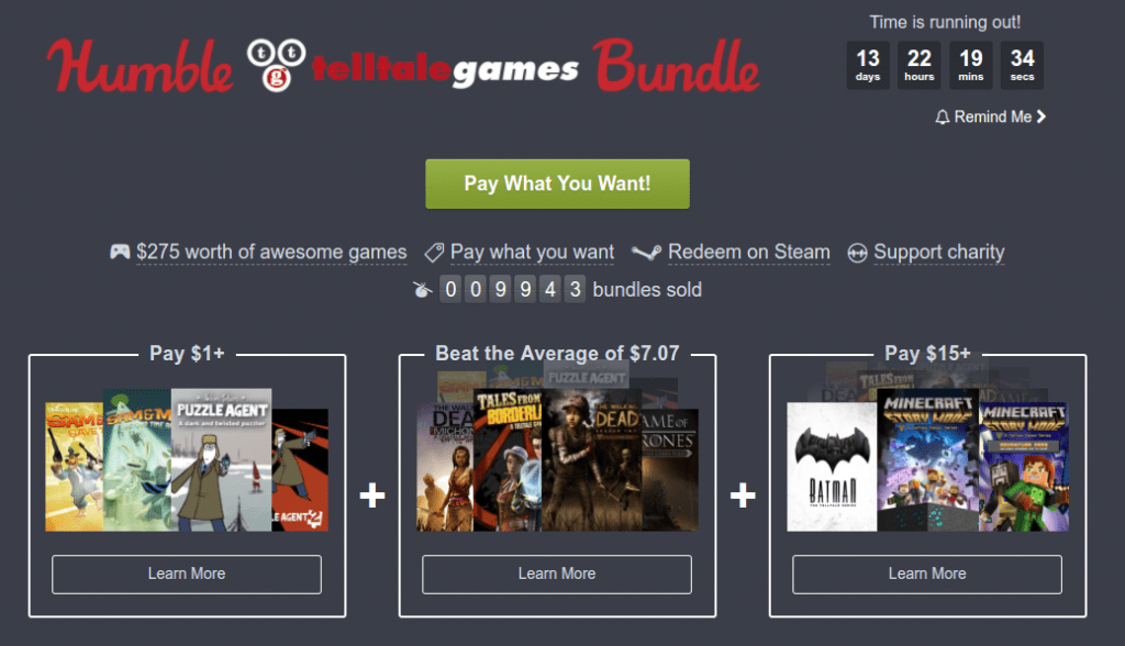 Humble Telltale Bundle 2017
