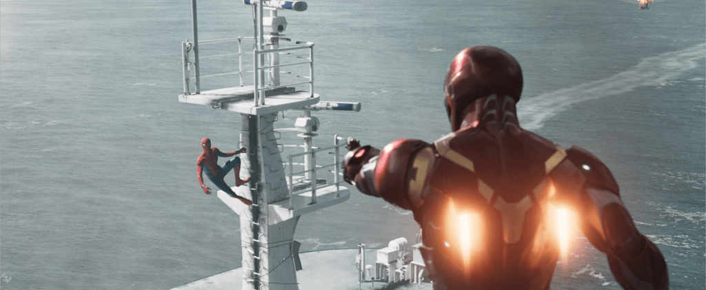 Iron Man spots Spider Man Staten Island Ferry Homecoming
