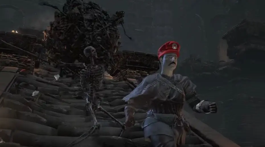 Imagen de Mario se cuela en el universo de FromSoftware con Dark Souls Odyssey