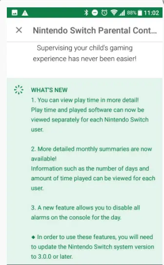 Nintendo Switch control parental