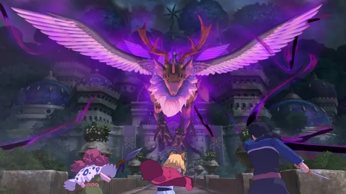 Imagen de Ni no Kuni II: El Renacer de un Reino se muestra en varios gameplays