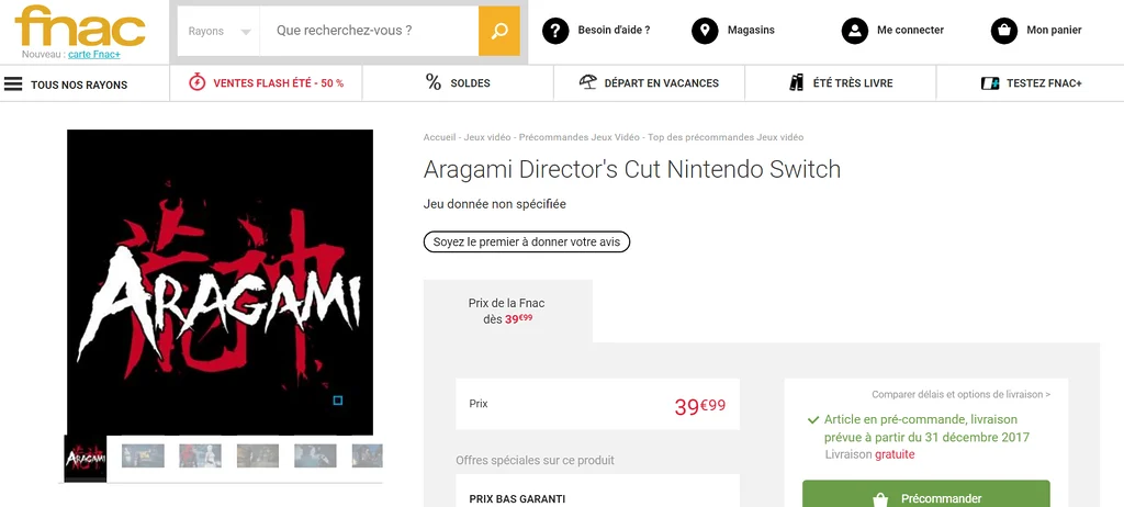 aragami directors cut nintendo switch fnac francia
