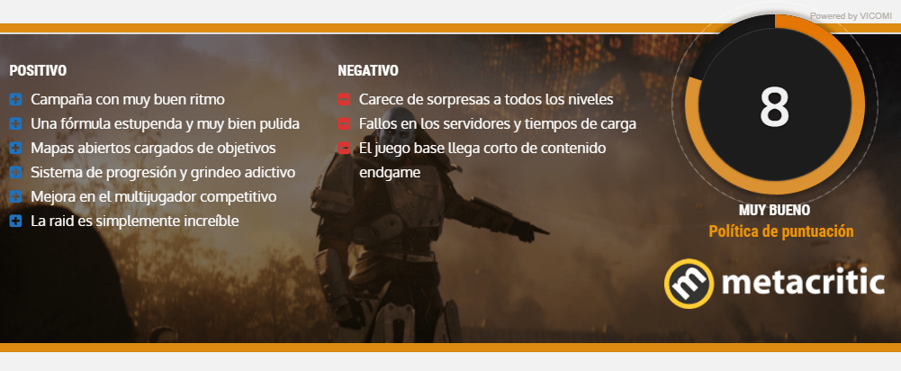 nota destiny 2