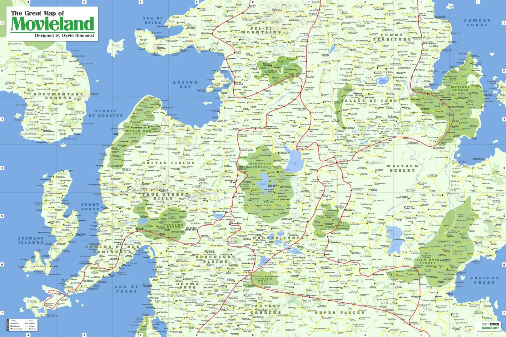 Imagen de Un usuario de Reddit crea un mapa con 1.800 películas imprescindibles