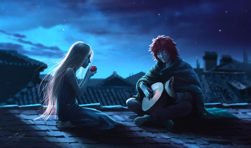 auri and kvothe by manweri d9ggl69