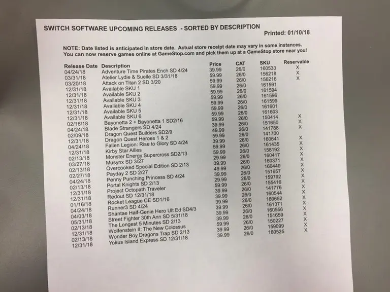 gamestop skus