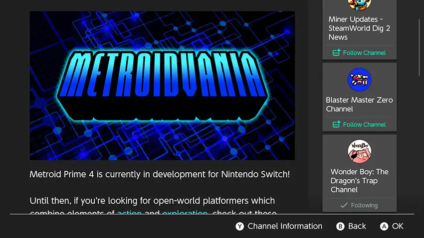 Metroid 4 metroidvania noticias switch