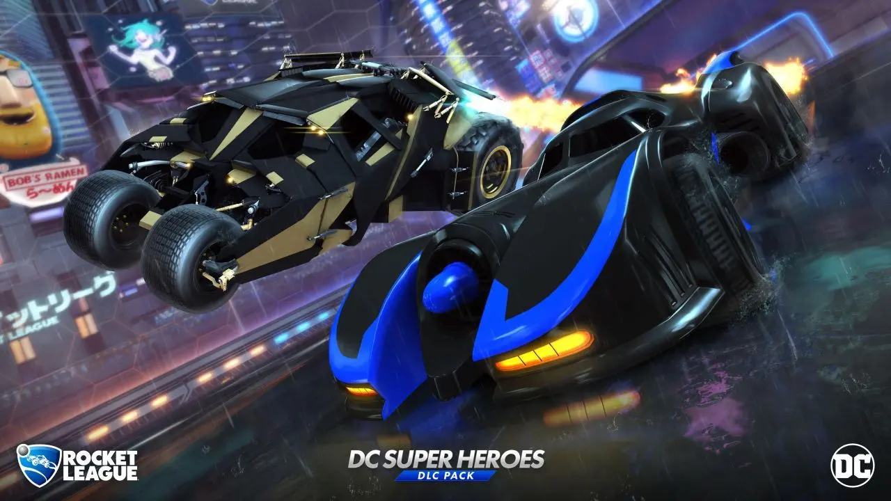 Imagen de El clásico Batmóvil y otros objetos del universo DC llegarán a Rocket League