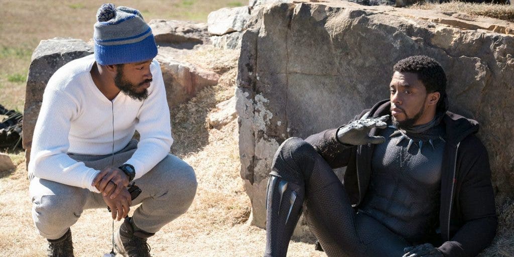 Ryan Coogler and Chadwick Boseman on set of Black Panther