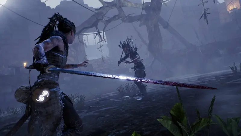 Imagen de Hellblade: Senua's Sacrifice se muestra en un gameplay off-screen para Nintendo Switch