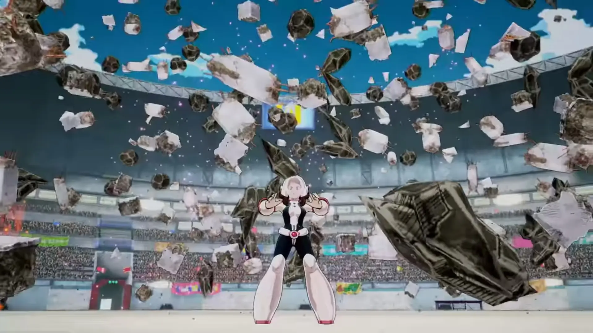 Imagen de My Hero Academia: One's Justice se muestra en un anuncio televisivo