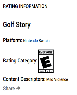 golf story esrb