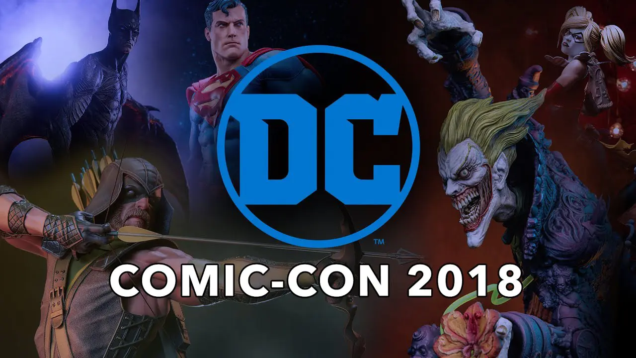 Imagen de Sideshow Collectibles muestra sus cartas en la Comic Con de San Diego sobre el universo de DC