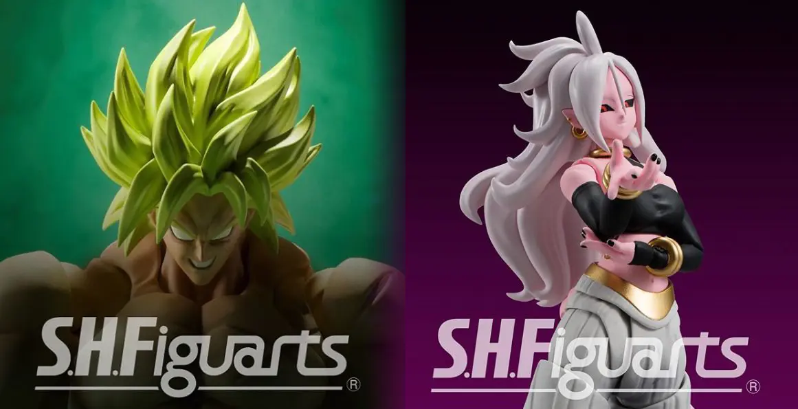 Imagen de Broly de Dragon Ball Super y la Androide 21 muestran sus figuras en la Comic Con