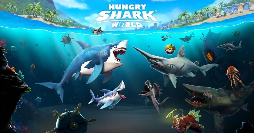 hungry shark world console logo