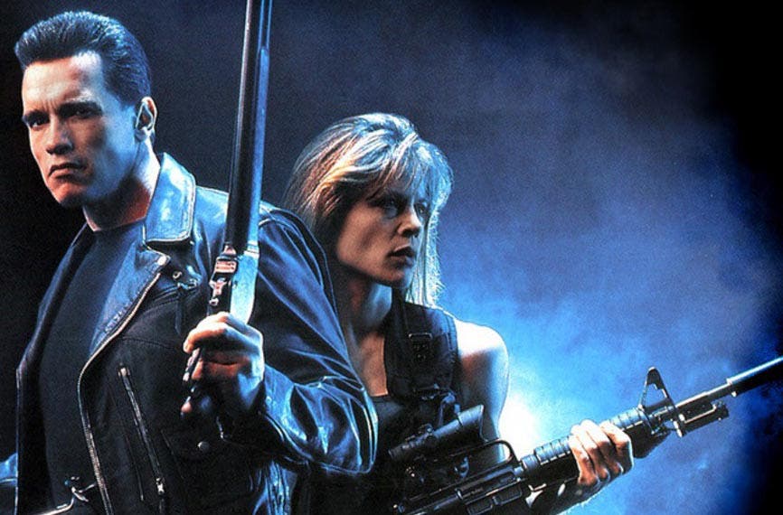 Imagen de Arnold Schwarzenegger y Linda Hamilton juntos en la nueva imagen de Terminator 6