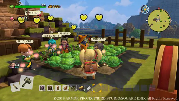Imagen de Dragon Quest Builders 2 muestra más de la granja, armas y herramientas