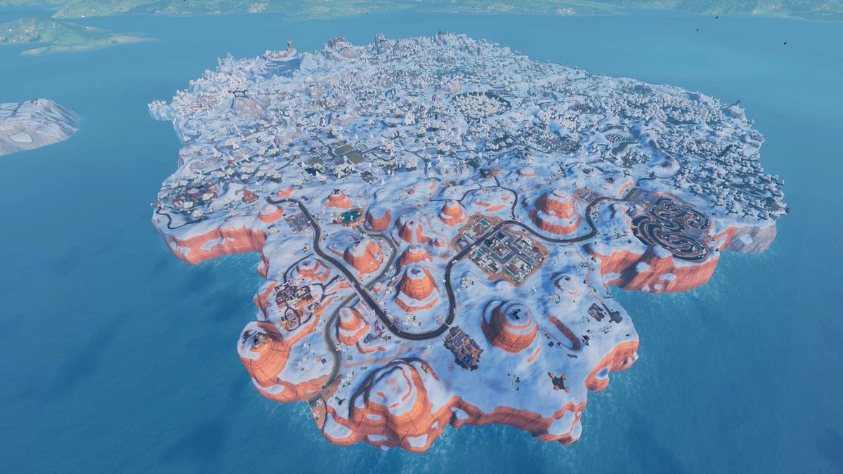 Imagen de El mapa de Fortnite se cubre al completo de nieve