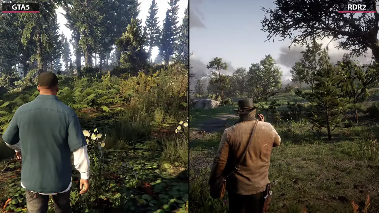 Imagen de Un nuevo vídeo compara a Red Dead Redemption 2 con Grand Theft Auto V