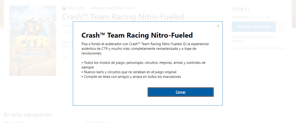 crash team racing ficha microsoft