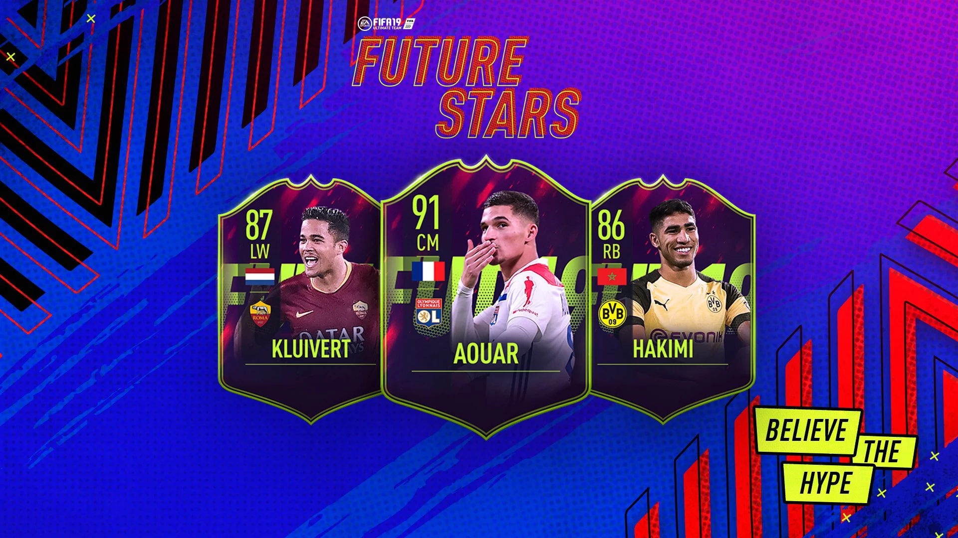 Imagen de Hakimi, Aouar y Kluivert se unen a los Future Stars de FIFA 19 Ultimate Team