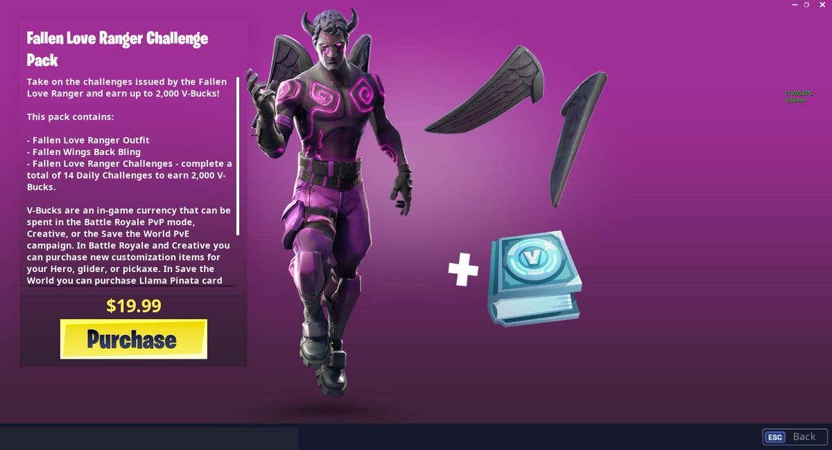 Se filtra un pack de la skin del Cupido Oscuro de Fortnite