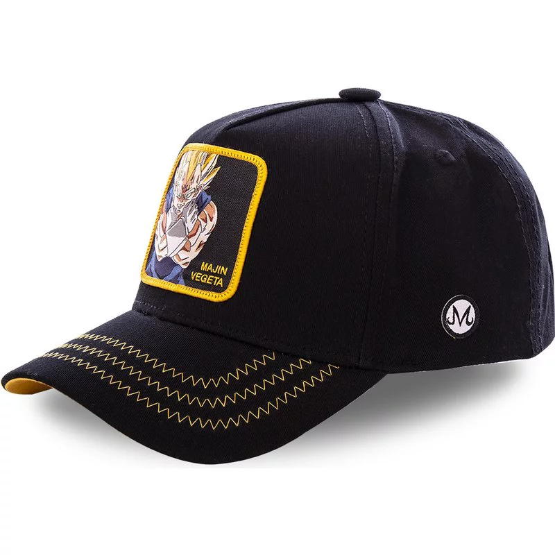 gorra curva negra snapback majin vegeta mv3 dragon ball de capslab