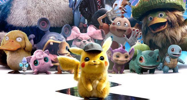 Imagen de Fiesta Pokémon en el último póster chino de Detective Pikachu