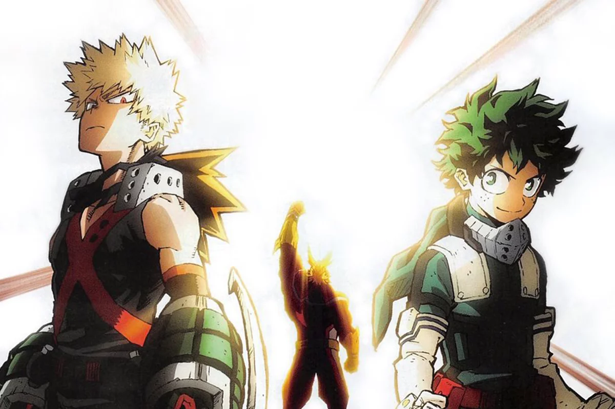 Imagen de Midoriya, Bakugo y All Might deslumbran en el primer póster de My Hero Academia: Heroes Rising