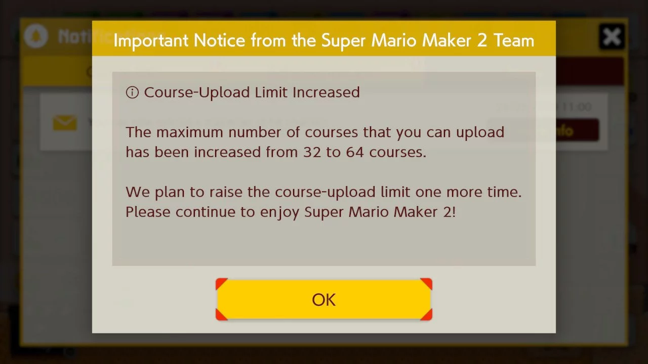 super mairo maker 2 notificacion