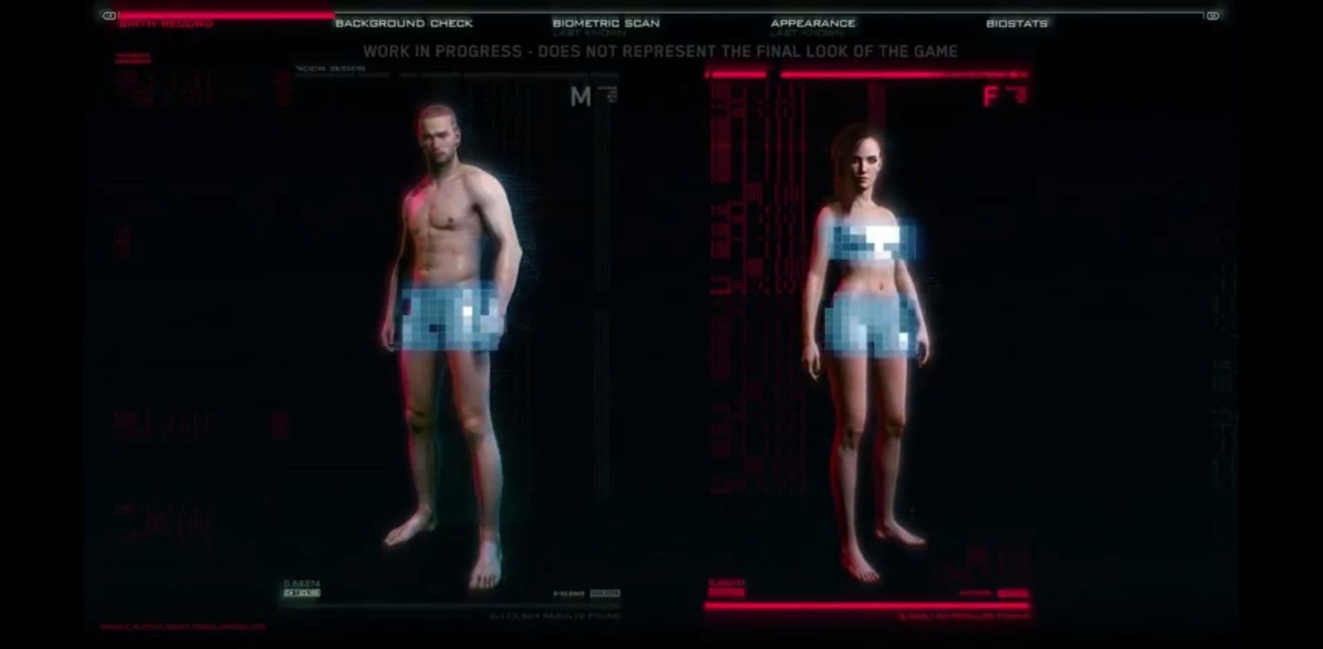 Imagen de Cyberpunk 2077 desecha la selección de género durante la creación de personaje