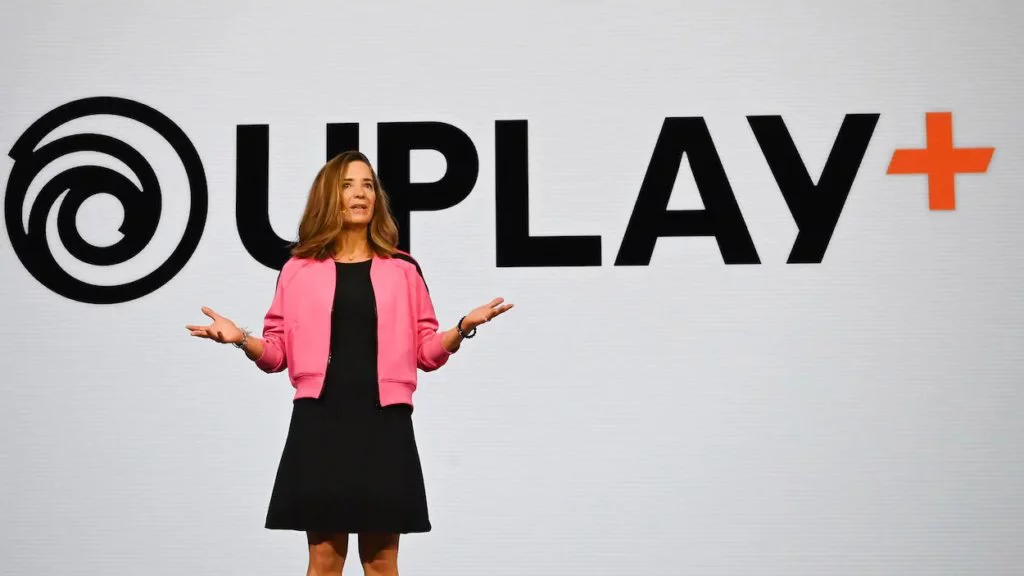 Brenda Panagrossi durante la conferencia de Ubisoft en el E3 2019