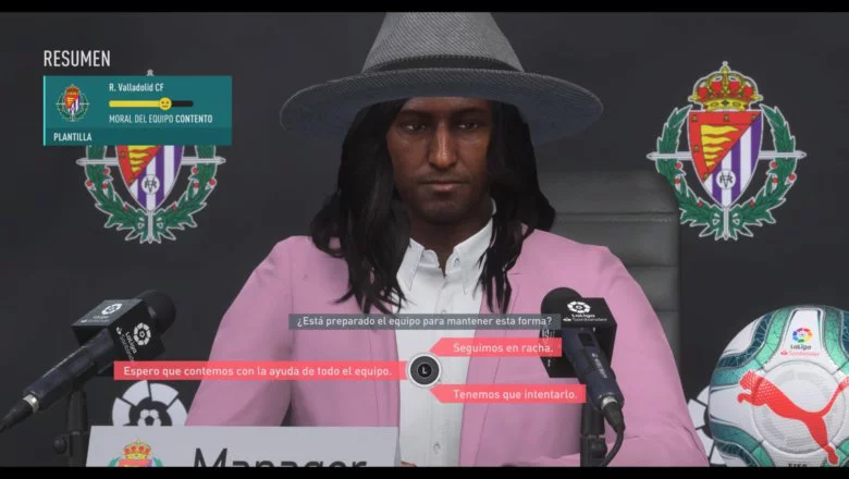 FIFA 20 Carrera en los menus
