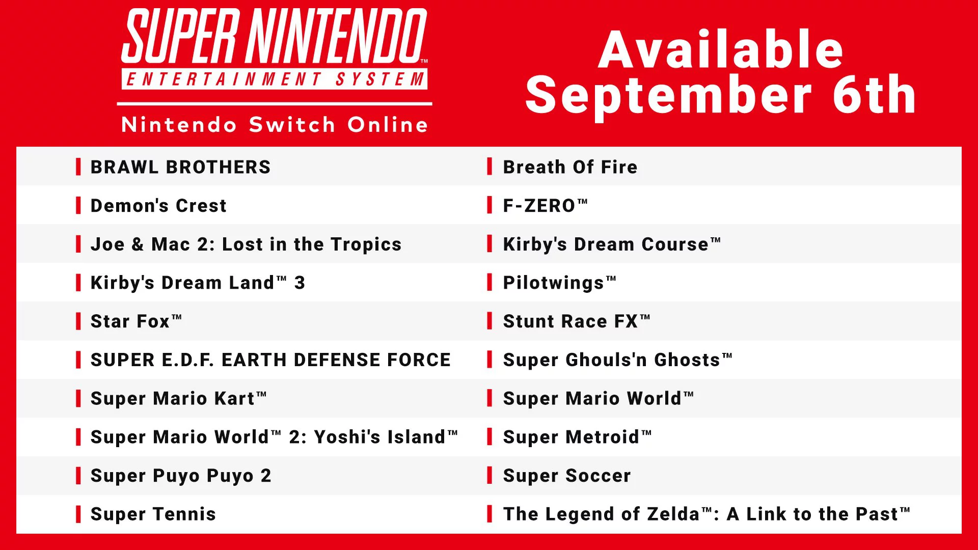 SNES LISTADO