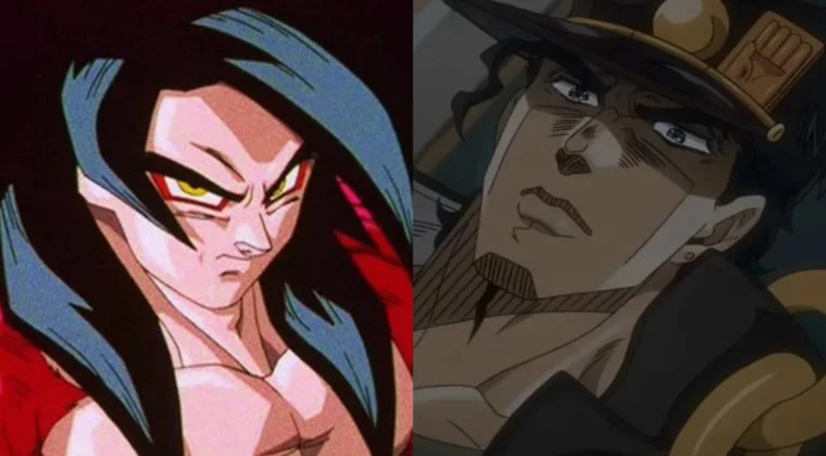Imagen de Un artista dibuja a Goku SS4  como Jotaro de Jojo's Bizarre Adventure