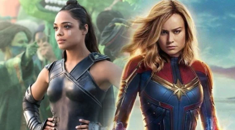 Imagen de A Tessa Thompson y Brie Larson les encantaría ver un romance entre Valquiria y Capitana Marvel